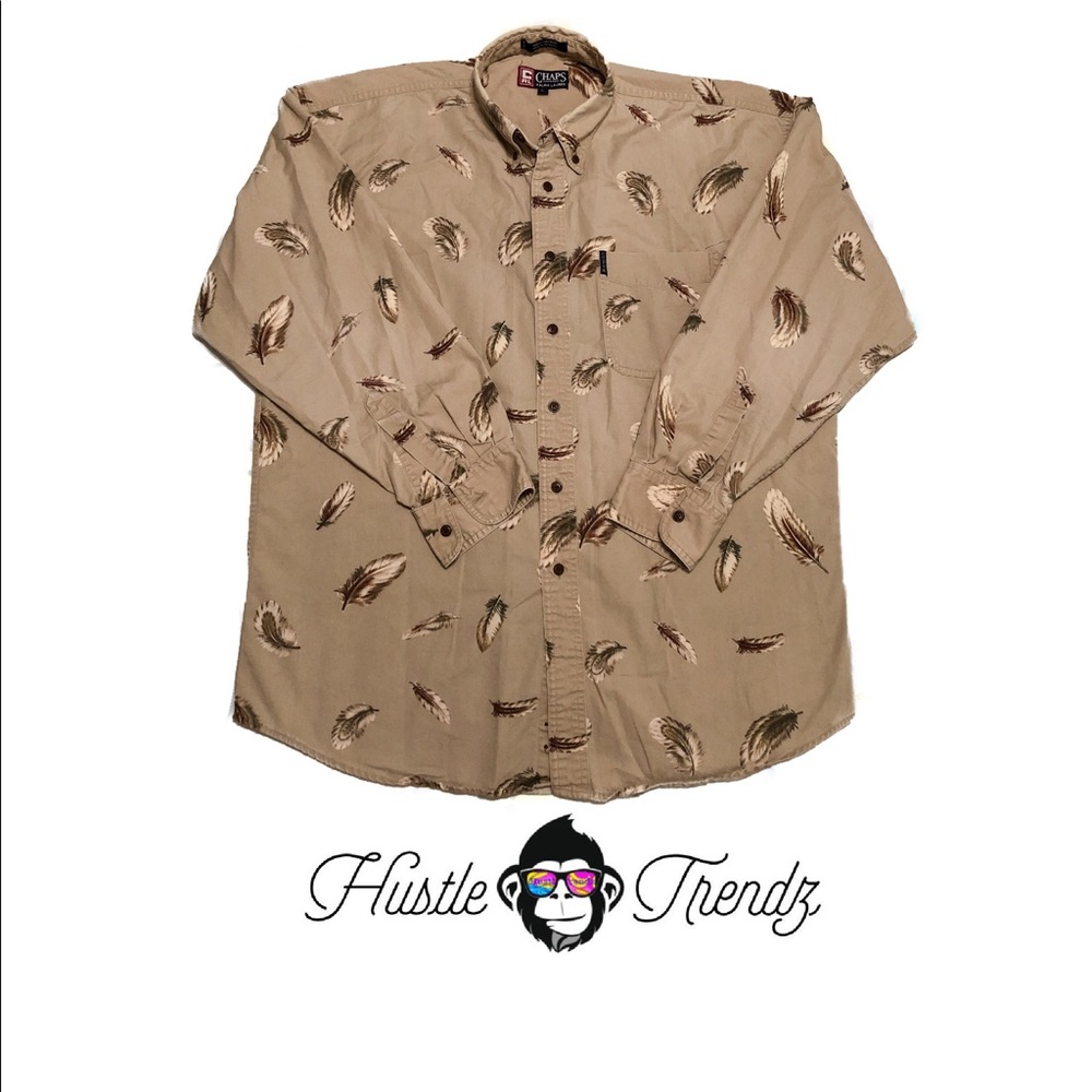 Vintage Chaps Ralph Lauren Feather Button Down